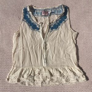 ✰ cream vintage juicy couture sheer beaded sleeveless blouse ✰